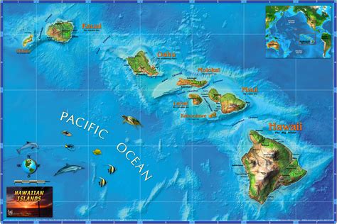 World Map with Hawaii