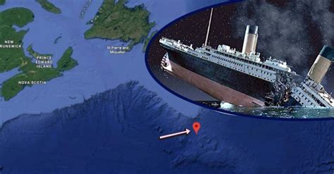 map of titanic sinking location