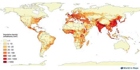 World Map Of Population Density