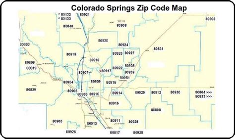 MAP Zip Code Map Colorado Springs