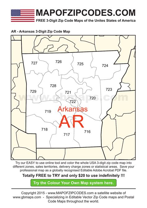 Map of Arkansas Zip Codes
