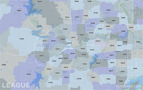 A map of DFW zip codes