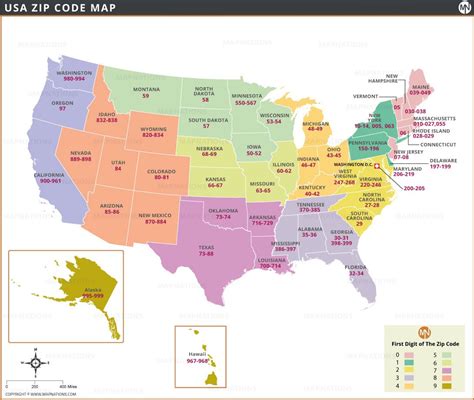 Map of the USA with Zip Codes