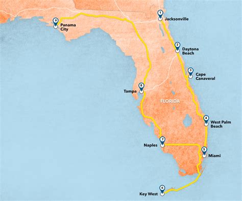 Map of Florida beaches