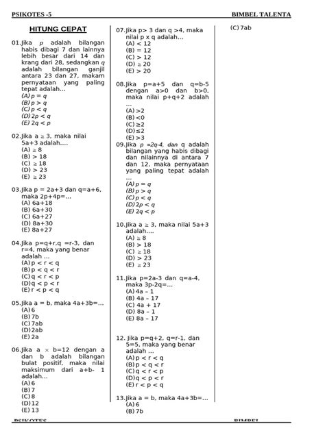 Hitung Cepat Psikotes
