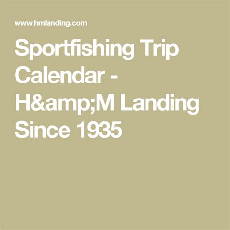 Hm Landing Trip Calendar