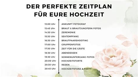 Hochzeitszeitplan Hochzeit Text