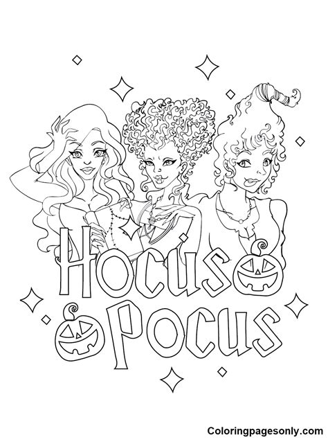 Hocus Pocus Coloring Page For Kids