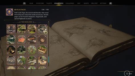 Hogwarts Legacy Field Guide pages