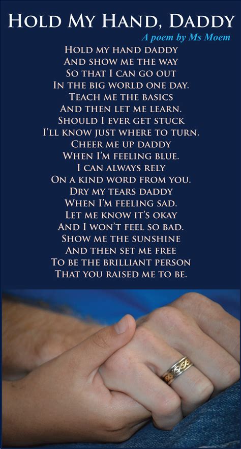 Hold My Hand Daddy Poem Printable