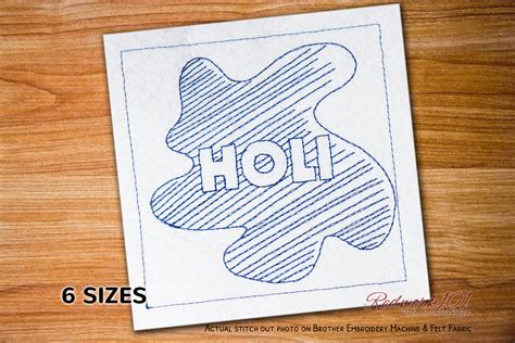 Holi Color Pattern Bluework Embroidery