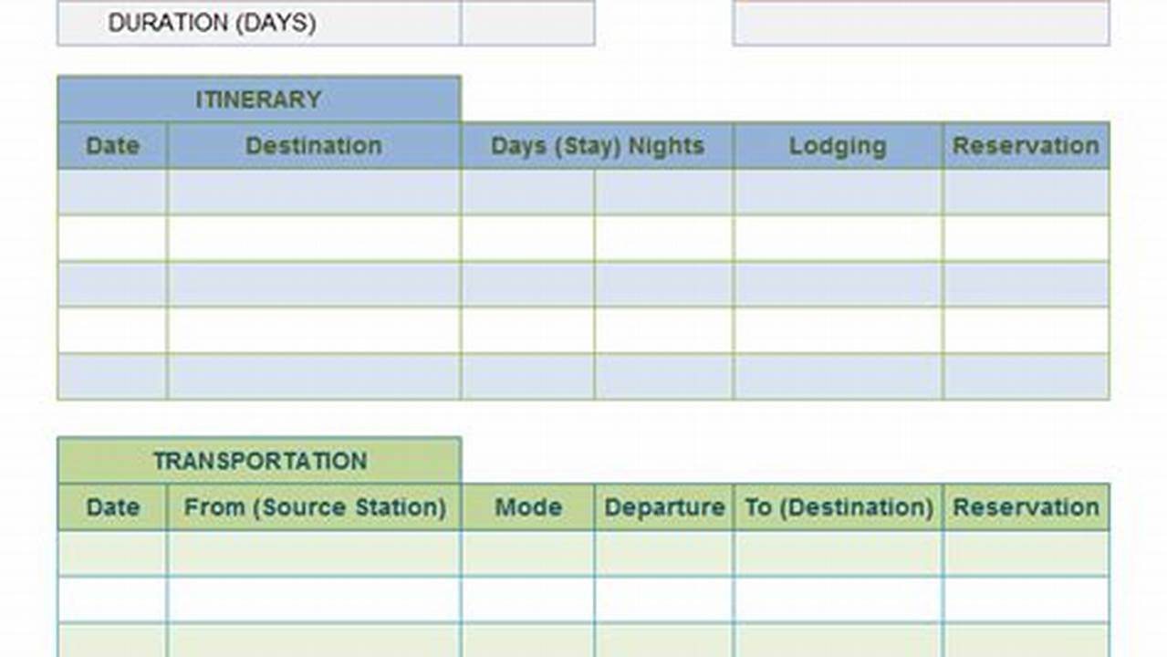 Excel Holiday Itinerary Template: Plan Your Perfect Vacation