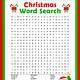 Holiday Word Search Printable
