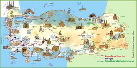 Turkey Map Tourist Attractions
