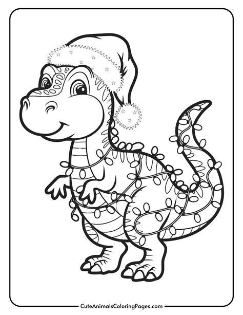 Holiday Dinosaur Coloring Pages