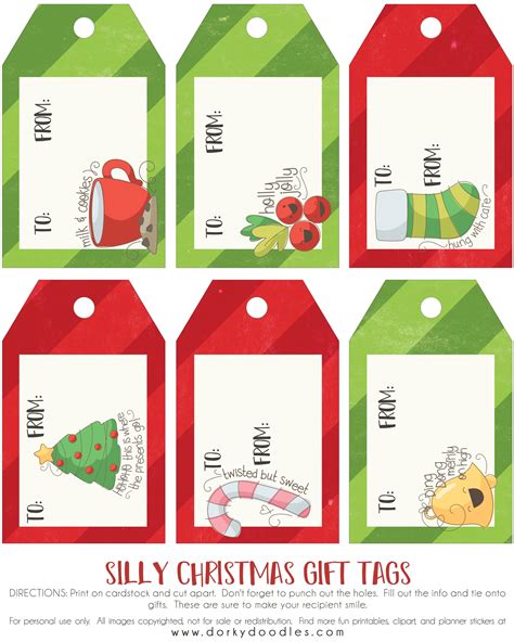 Holiday Gift Tags Printable Free