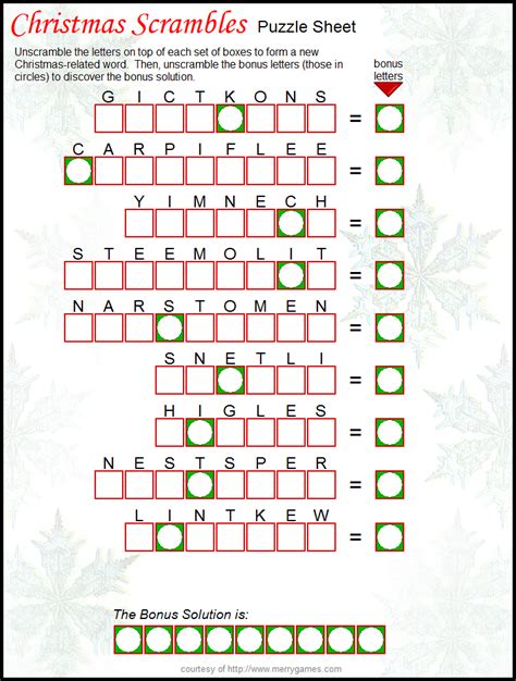 Holiday Printable Puzzles