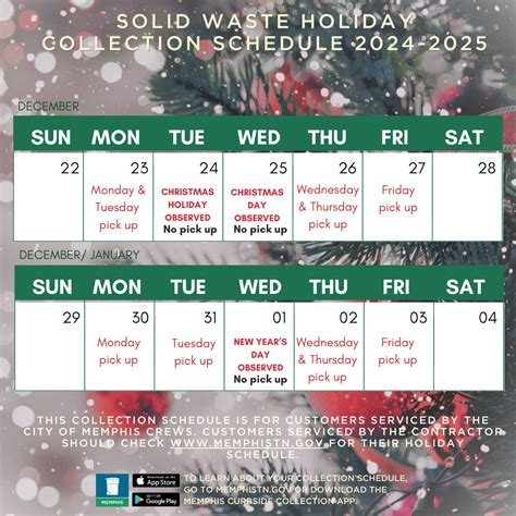 Holiday Schedule - Solid Waste