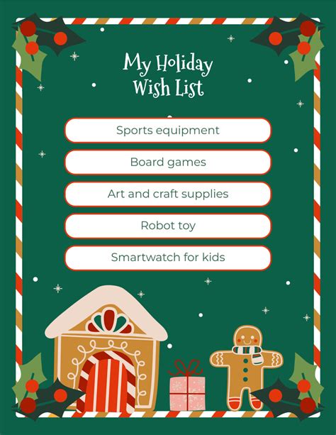 Holiday Wish List Template