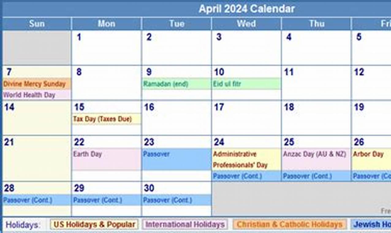 Holidays In April And May 2024