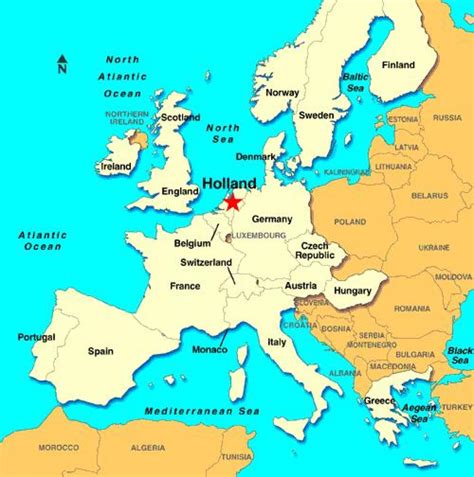 Holland On The Map Of Europe