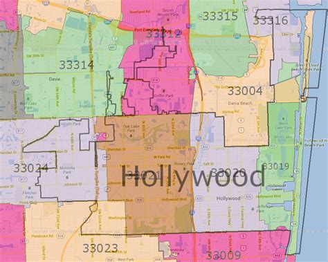 Hollywood Florida Zip Code Map