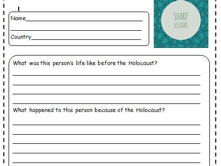 Holocaust Survivor Stories Worksheet