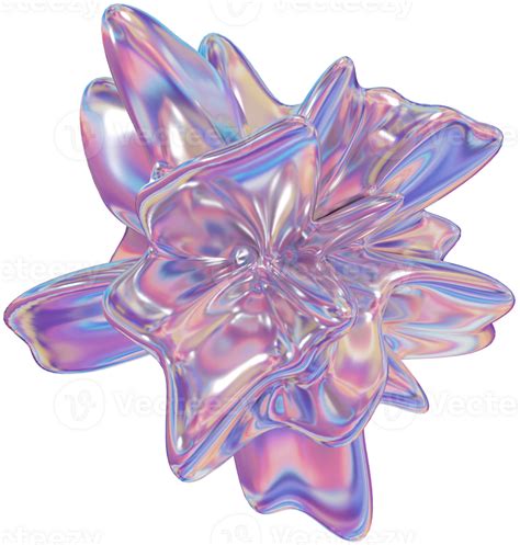 Holographic Liquid Abstract Form 3D PNG