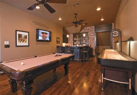 Traditional Basement Game Room With Bar HGTV