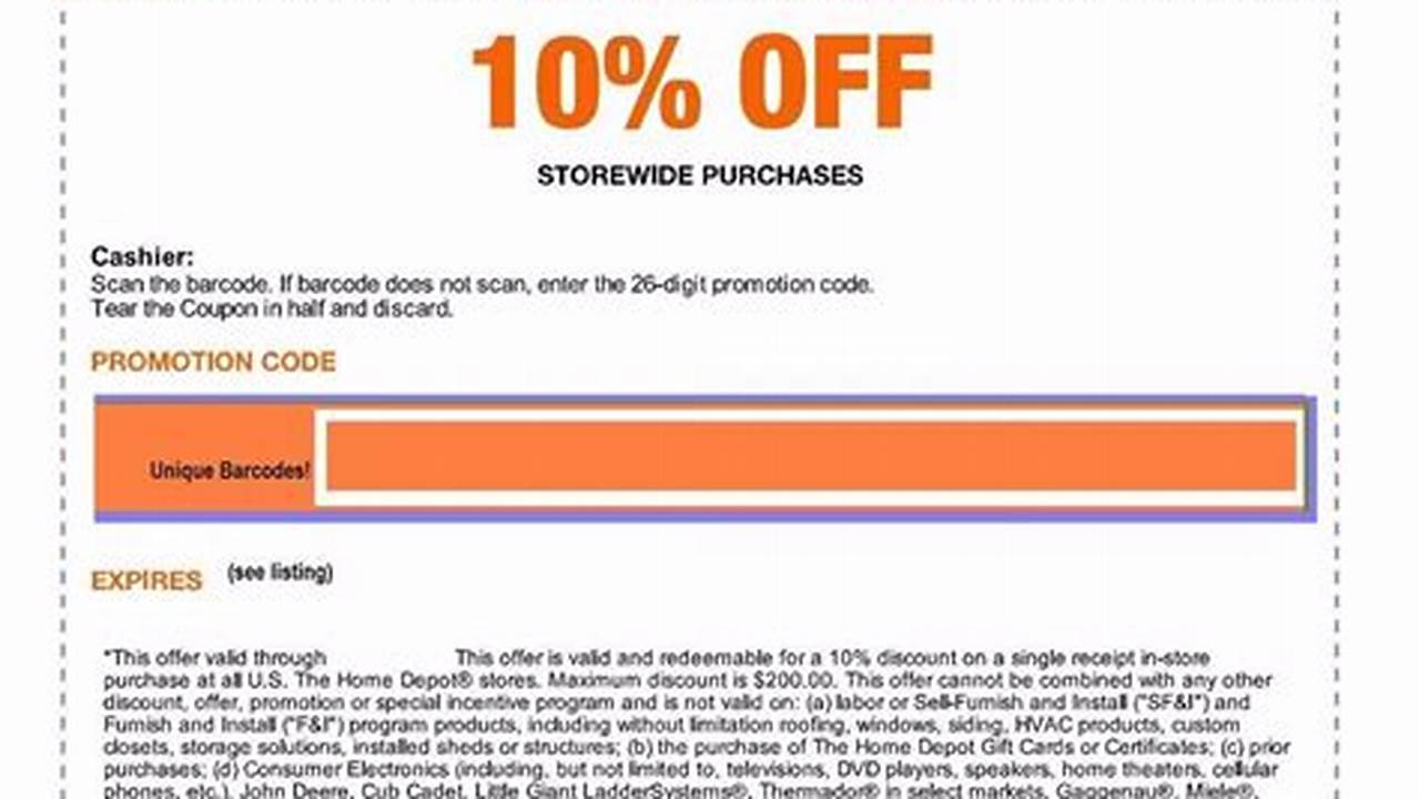Home Depot Promo Code 2024 July Month