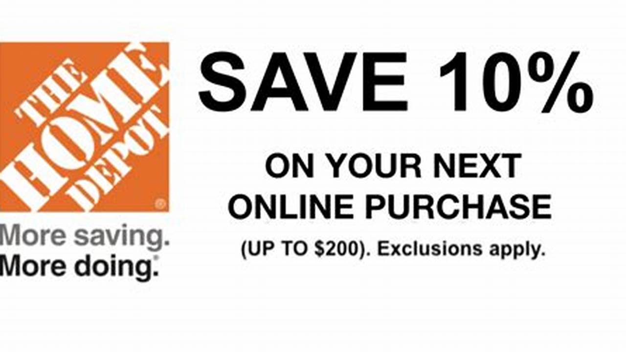 Home Depot Promo Codes January 2024 Printable