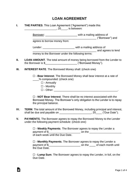 Home Equity Loan Agreement Template