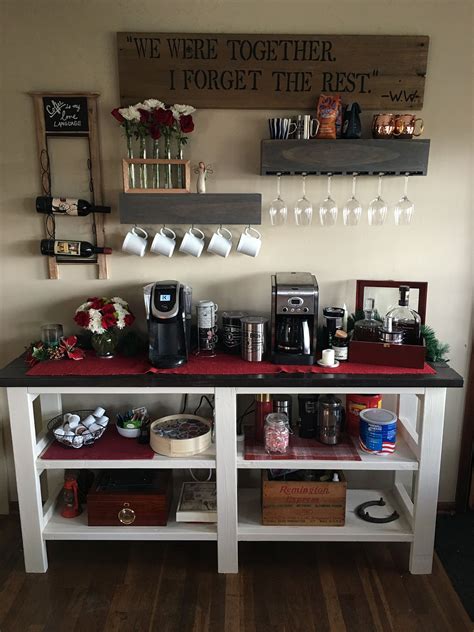 Home espresso bar. Coffee brew station EspressoBar First apartment