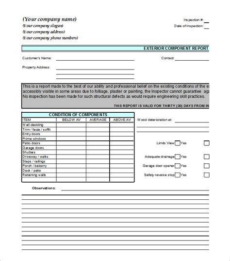 Home Inspection Report Template Free (6) TEMPLATES EXAMPLE