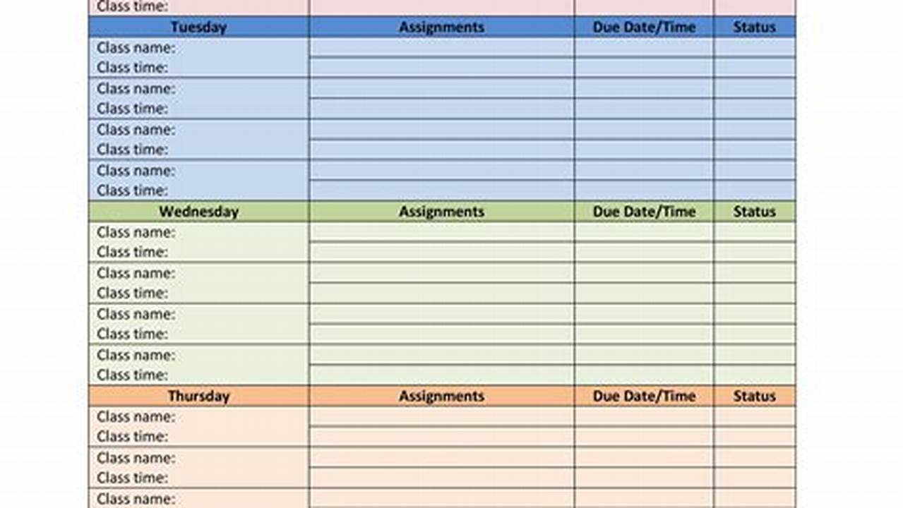 Home Work Planner: Make a Free Home Work Planner in Excel