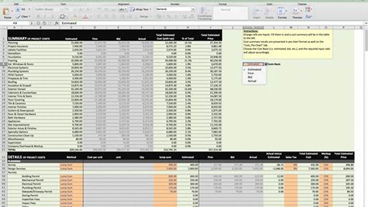Home Value, Excel Templates
