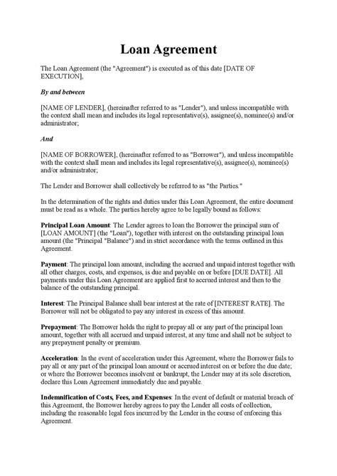 Home Equity Loan Agreement Template