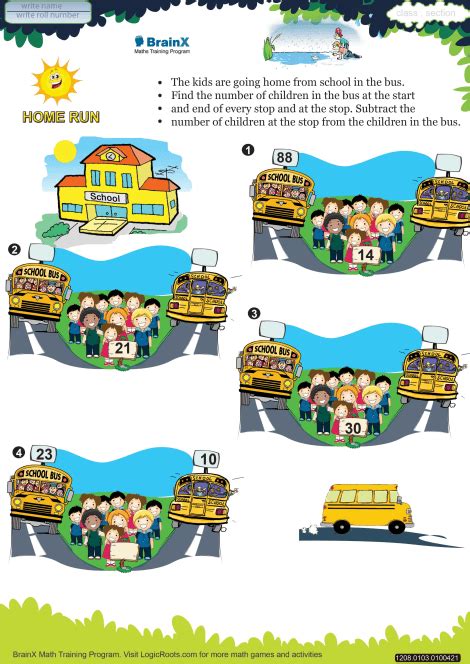 Home Run Math Worksheet