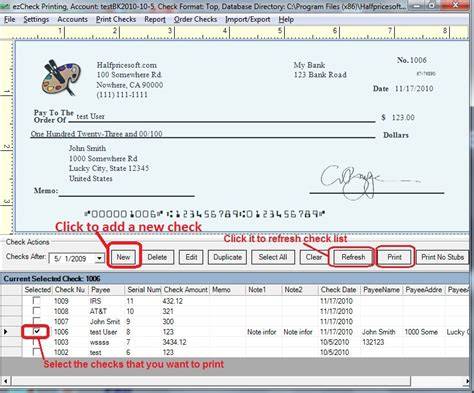 HomeBank check printing software