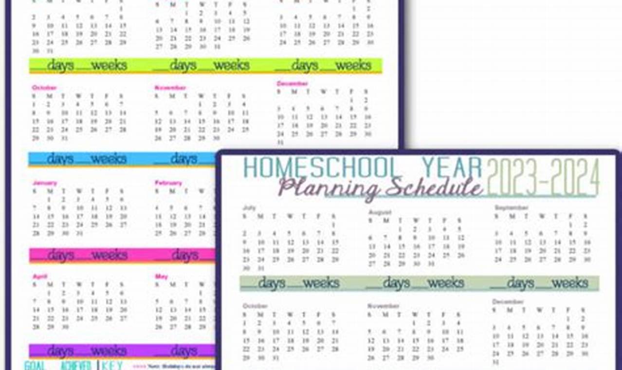 Homeschool Calendar 2024 2025