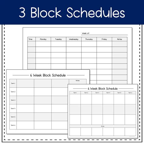 Homeschool Block Schedule Printable