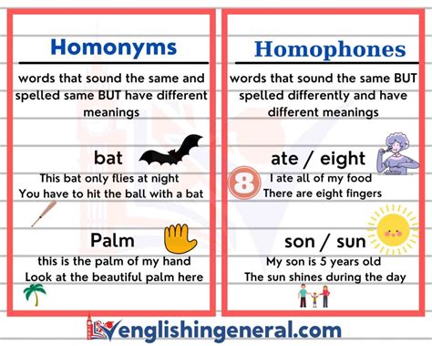 Homonyms Examples