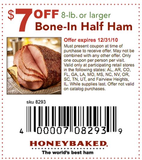 Honey Baked Ham Coupons for Side Dishes