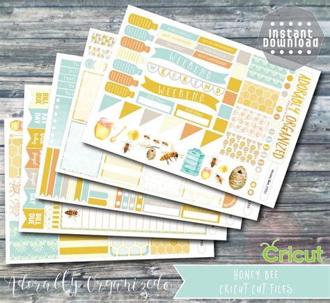 Download Honey Bee Printable Stickers, Planner Files