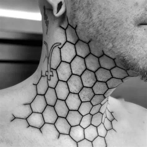 Honeycomb Neck Tattoo