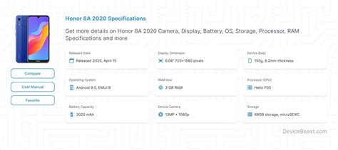Honor 8A 2020 Specifications