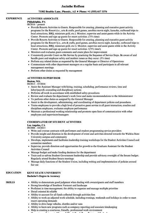 Honors And Activities Resume Sample