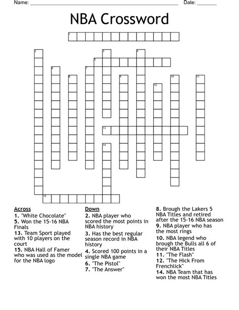 Score Big with this Hoop-Worthy Challenge: Hoosier NBA Player Crossword!