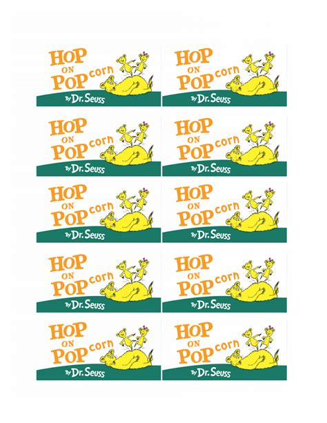 Hop On Popcorn Free Printable