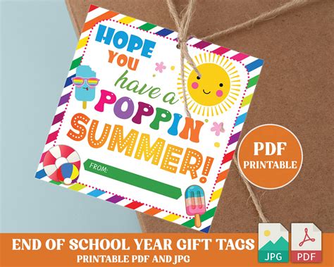 Hope You Have A Poppin Summer Free Printable